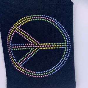 Cashmere Scarf with Swarowsky Crystal Peace Sign